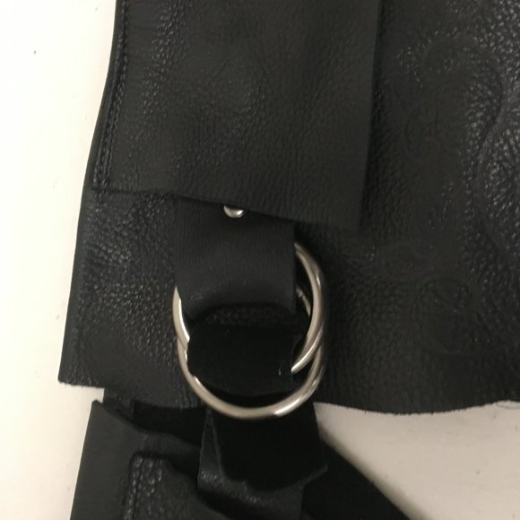 HANDMADE Kid Leather layered CORSET BELT 32x6 M L boho hippie - Picture 4 of 12